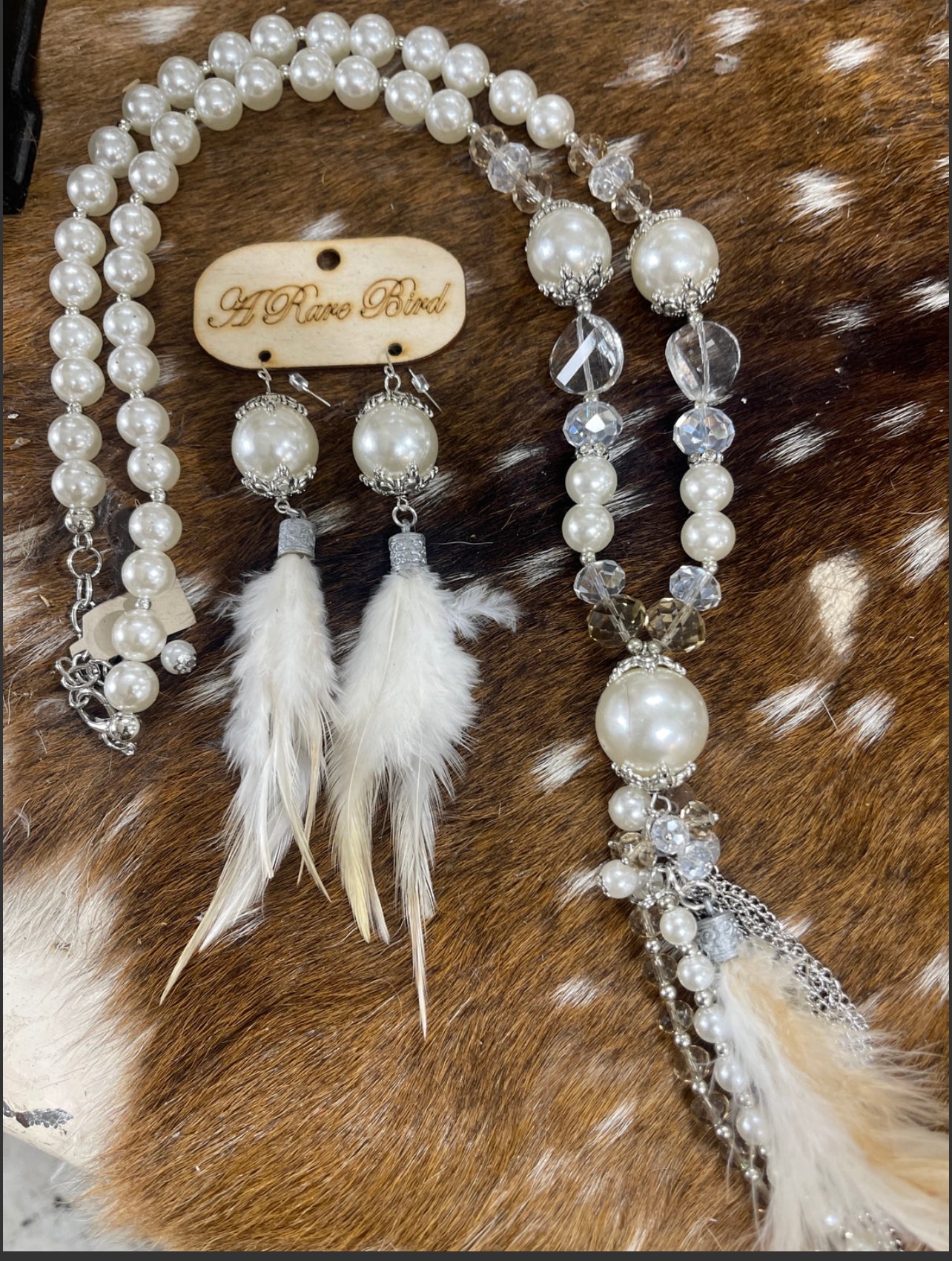 Pearl Feather Earrings