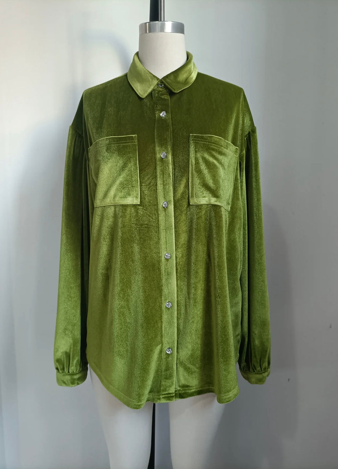 Moss Green Velvet Shirt