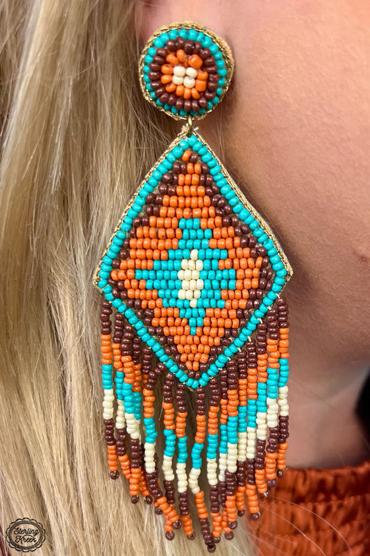 Virginia Beaded Aztec Earrings