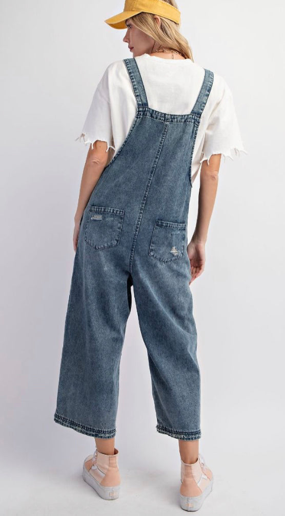 Crop Denim Overalls