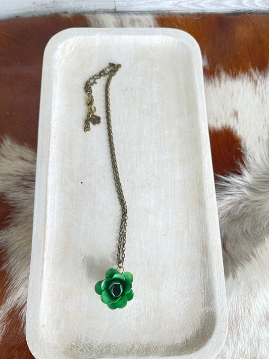 Dainty Metal Rose Necklace