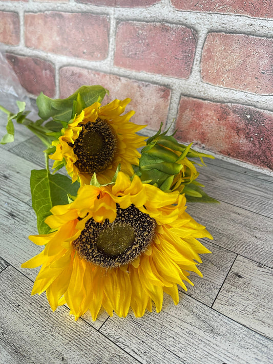 Yellow Sunflower Floral Pick, Sunflower Floral, Greenery, Floral Supplies, Wreath Greenery, Floral Greenery, Spray
