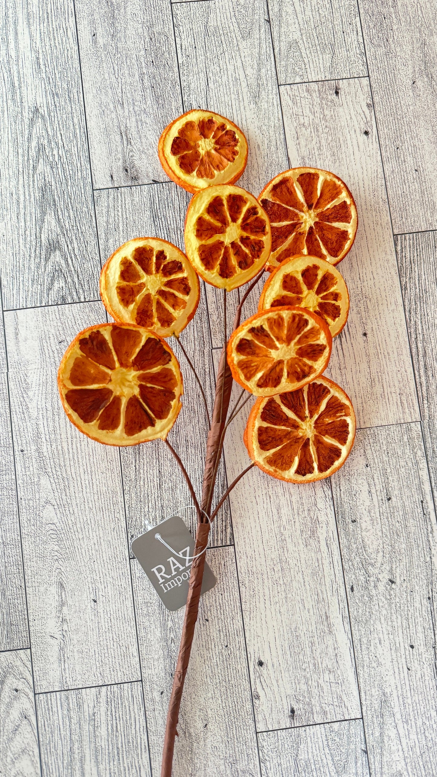 Orange Slice Fruit Branch Spray , Orange Wreath Attachment, Orange Blossom floral pick, craft supply, Christmas Decor, home decor