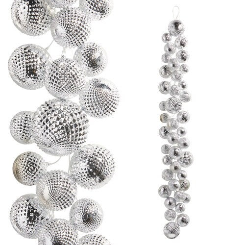 Silver Disco Ball Garland, Wreath Christmas Tree Holiday Decor, Wreath Embellishments, Christmas, Craft Supply, New Year Decor