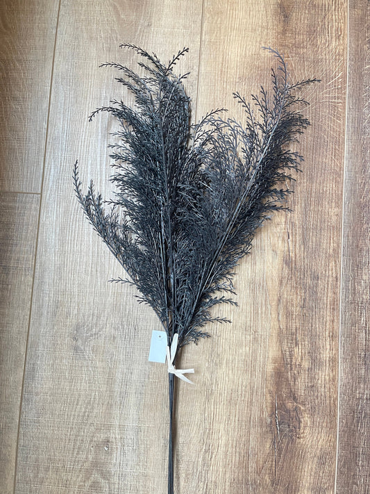 Black Pampas Grass Bush, Greenery, Floral Supplies, Wreath Greenery, Fall Halloween Greenery, Picks, Phoenix Grass Fern Sprays