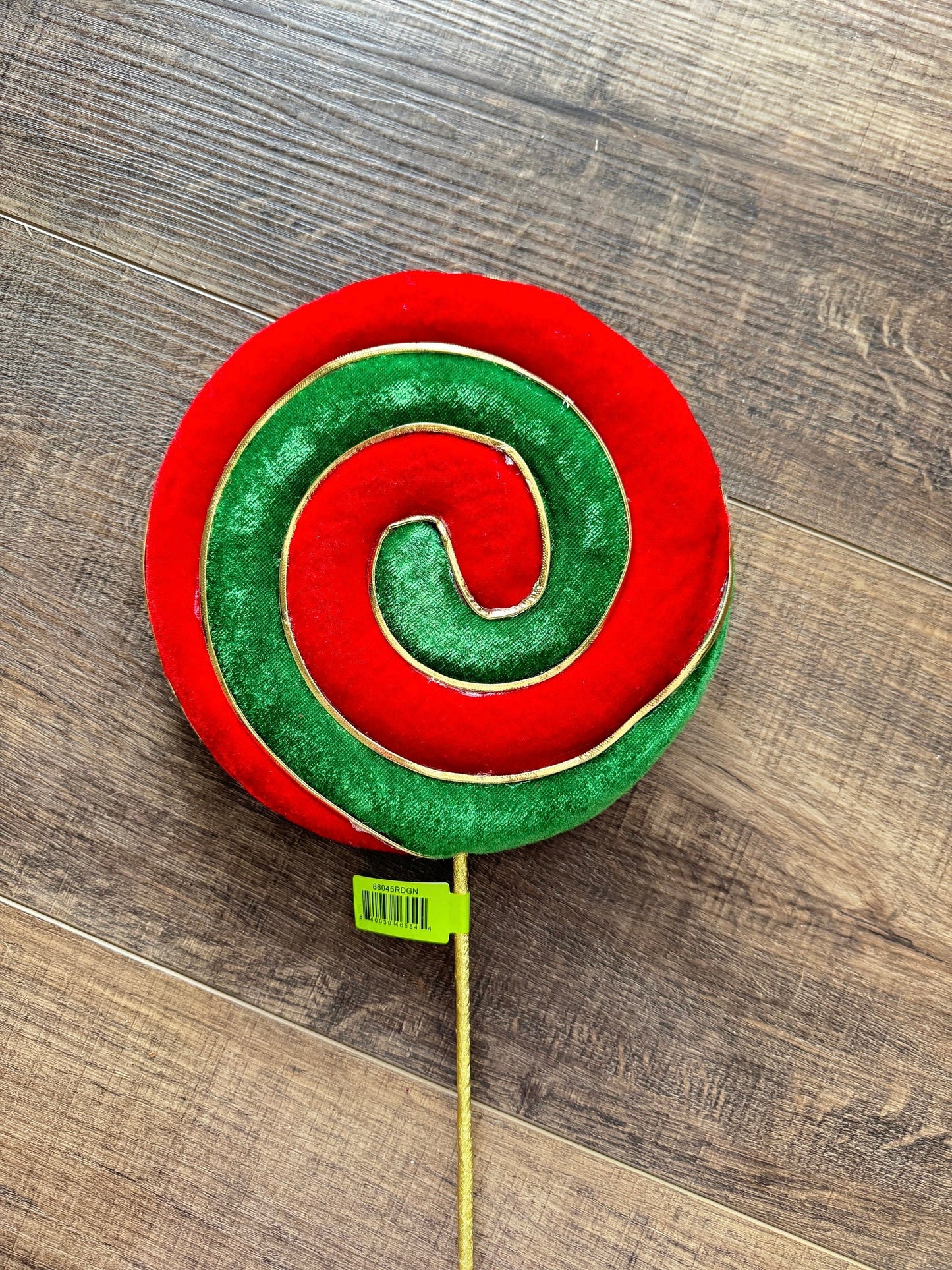 Red and Green Peppermint Candy Swirl Lollipop, Lollipop Ornament, Wreath Embellishment, Christmas Tree Decor, Candy Theme Decor