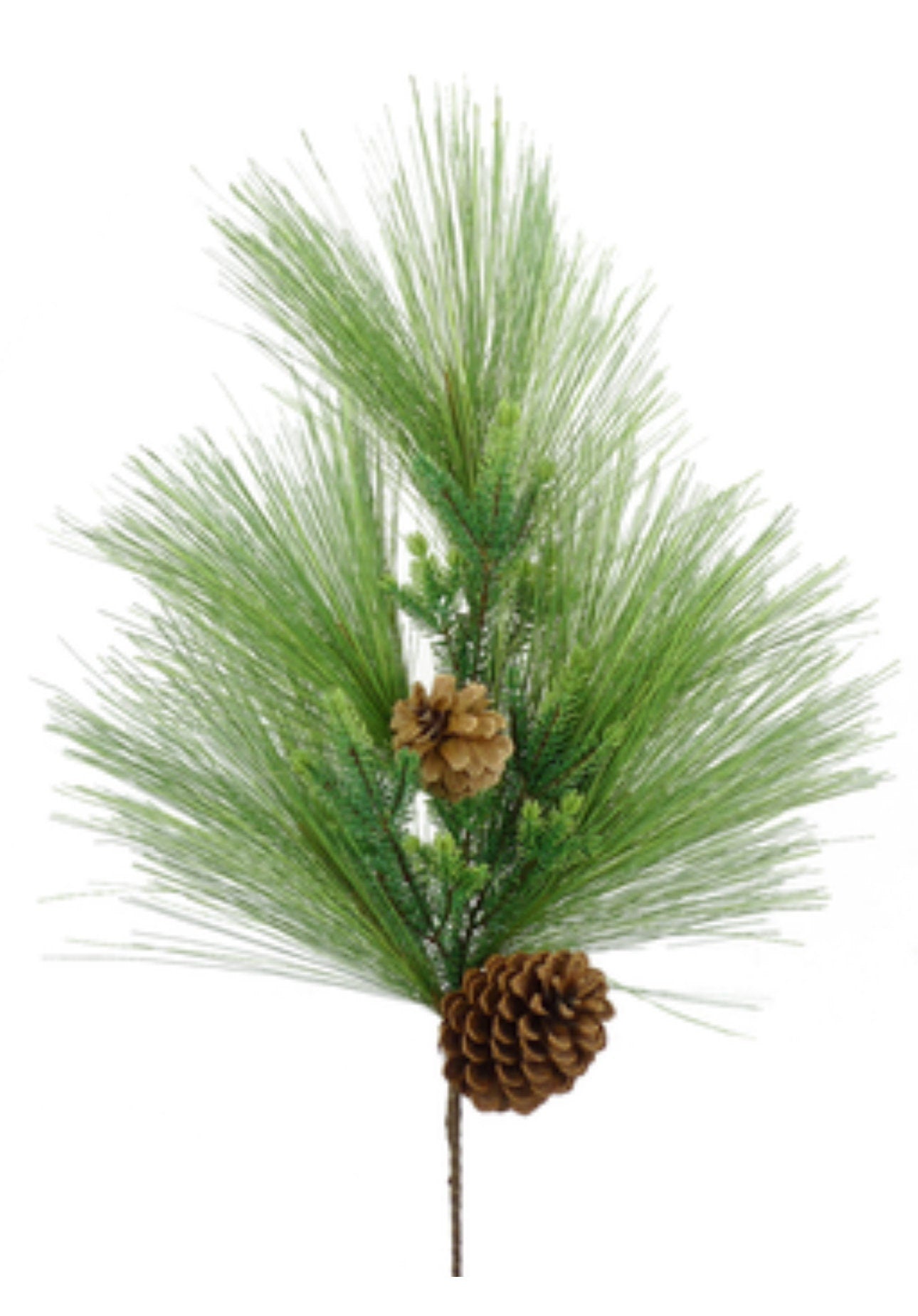 Long Needle Spray with Pinecones, Greenery, Floral Supplies, Wreath Greenery, Christmas Pine Greenery, Picks,