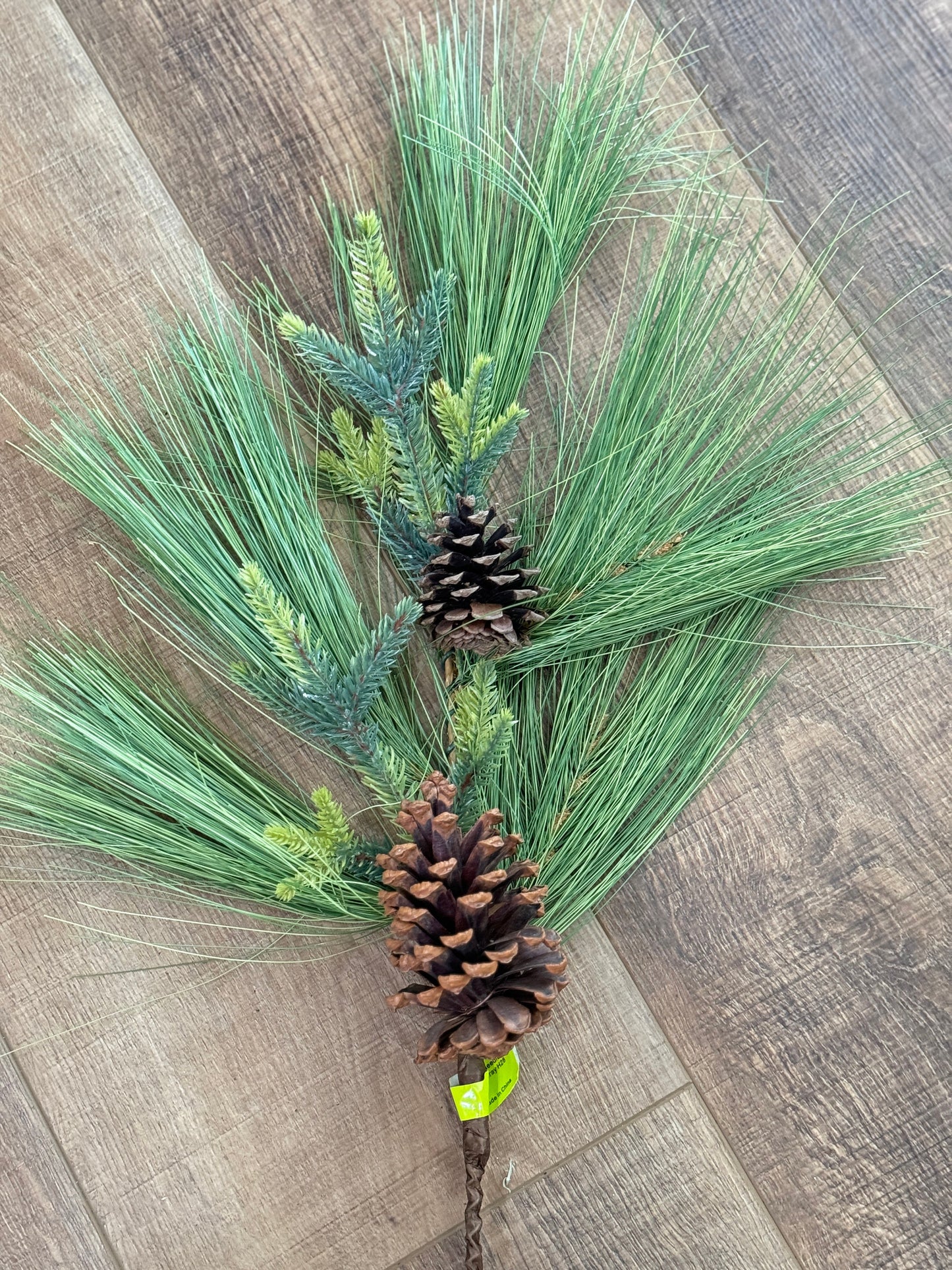 Long Needle Spray with Pinecones, Greenery, Floral Supplies, Wreath Greenery, Christmas Pine Greenery, Picks,