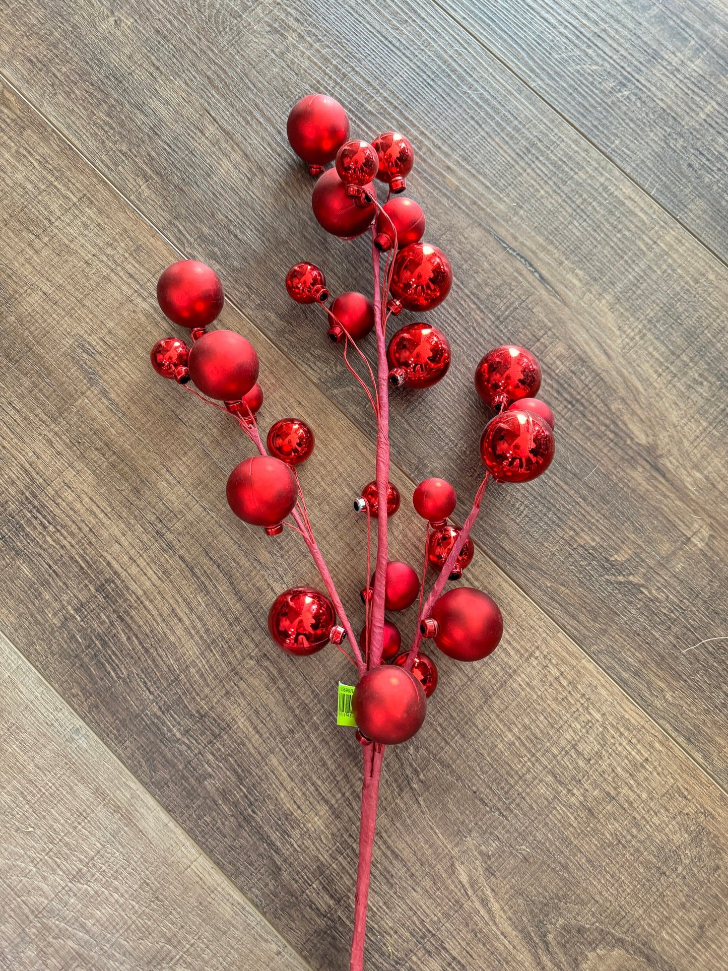 Red Ornament Ball Cluster Spray, Greenery,, Wreath Christmas Tree Decorating Picks, Wreath Embellishments, Christmas, Craft Supply