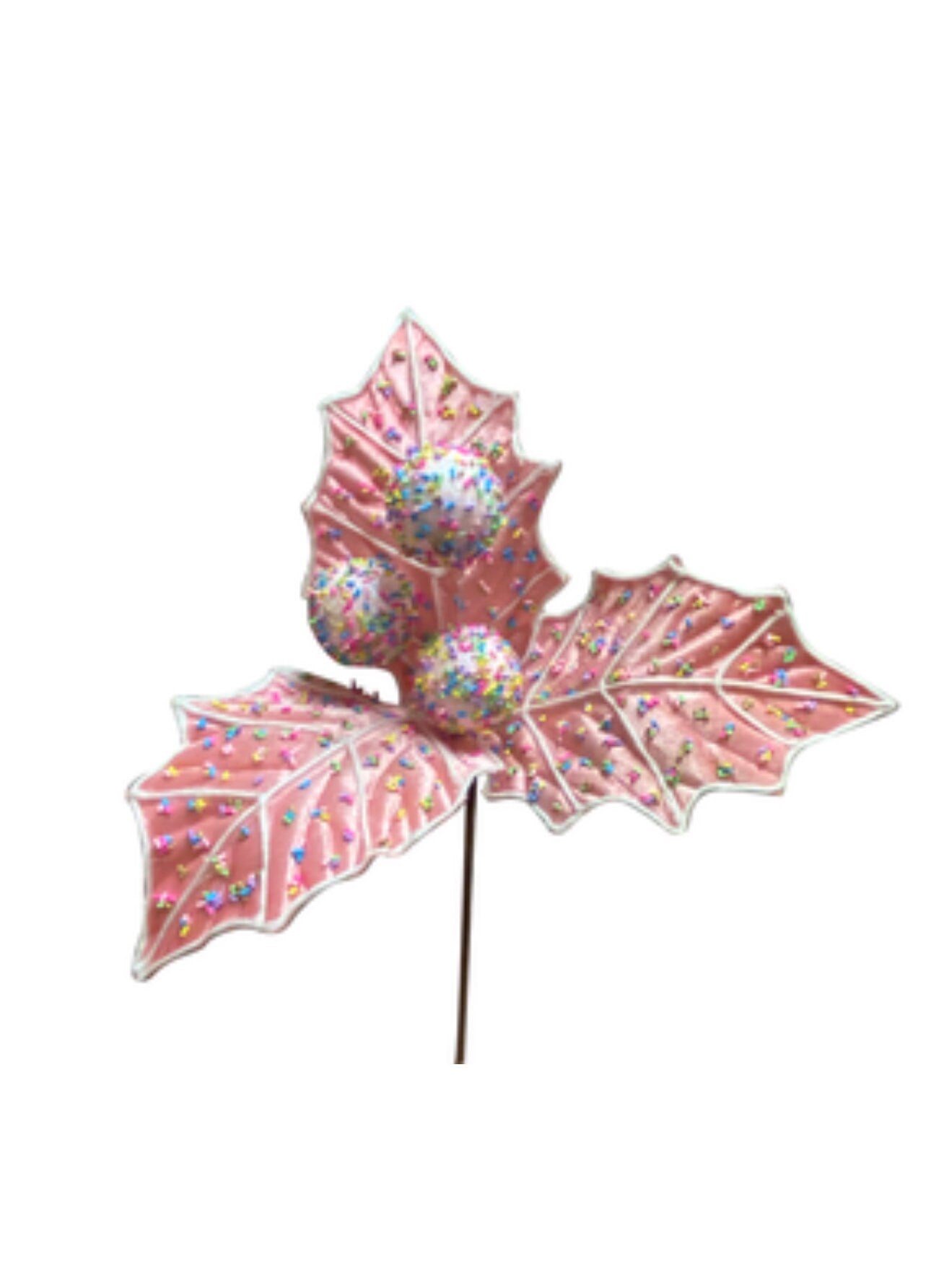 Pink Snowflake Cookie Cake Pop Floral Picks, Floral Supplies, Wreath Christmas Tree Picks, Wreath Embellishments, Christmas Craft Supply