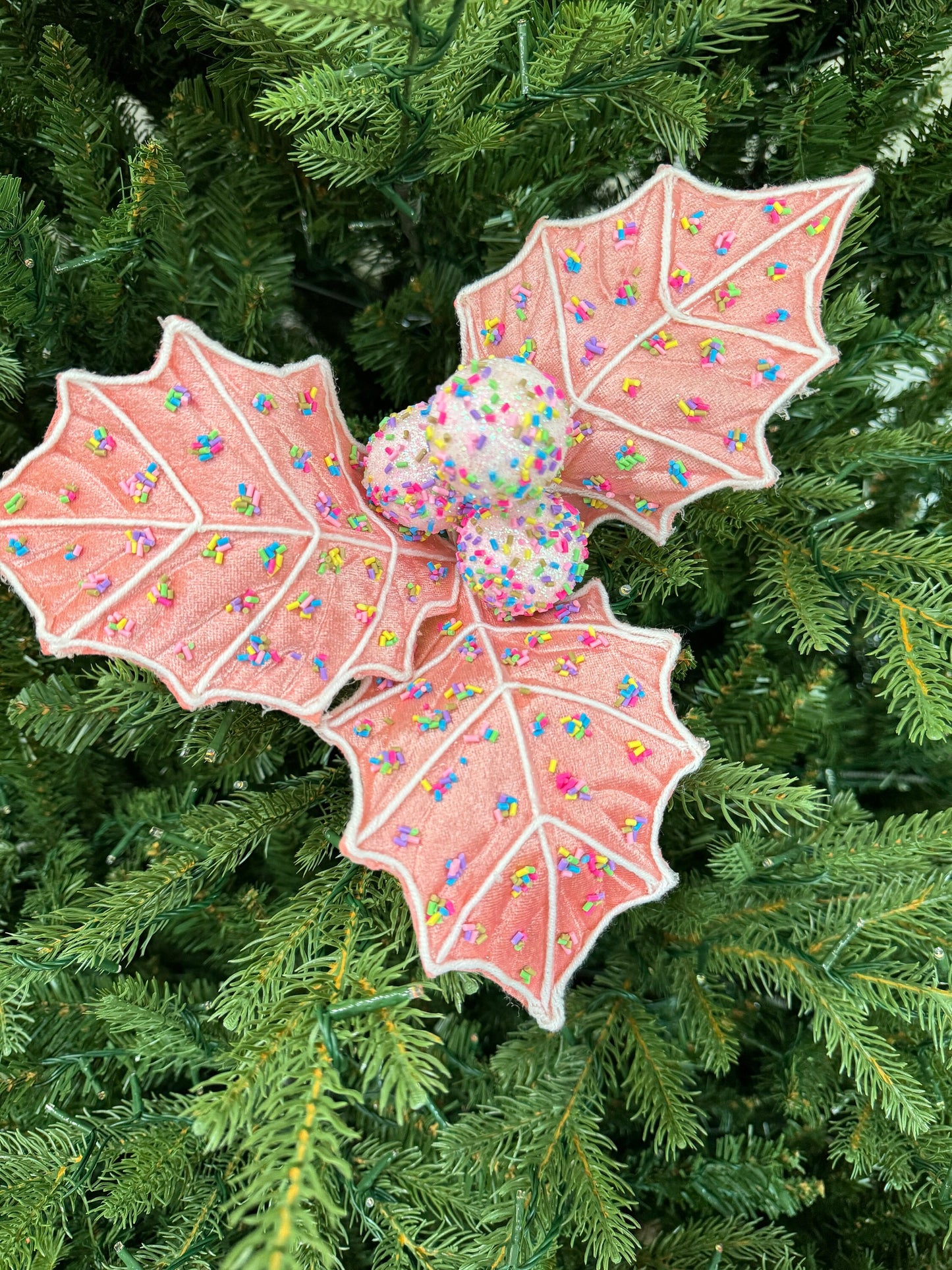 Pink Snowflake Cookie Cake Pop Floral Picks, Floral Supplies, Wreath Christmas Tree Picks, Wreath Embellishments, Christmas Craft Supply