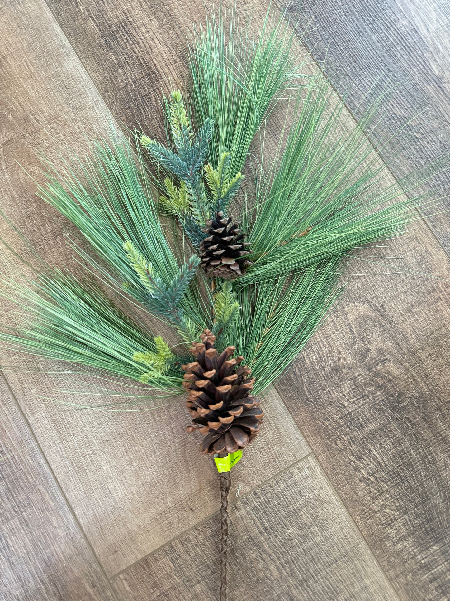 Long Needle Spray with Pinecones, Greenery, Floral Supplies, Wreath Greenery, Christmas Pine Greenery, Picks,