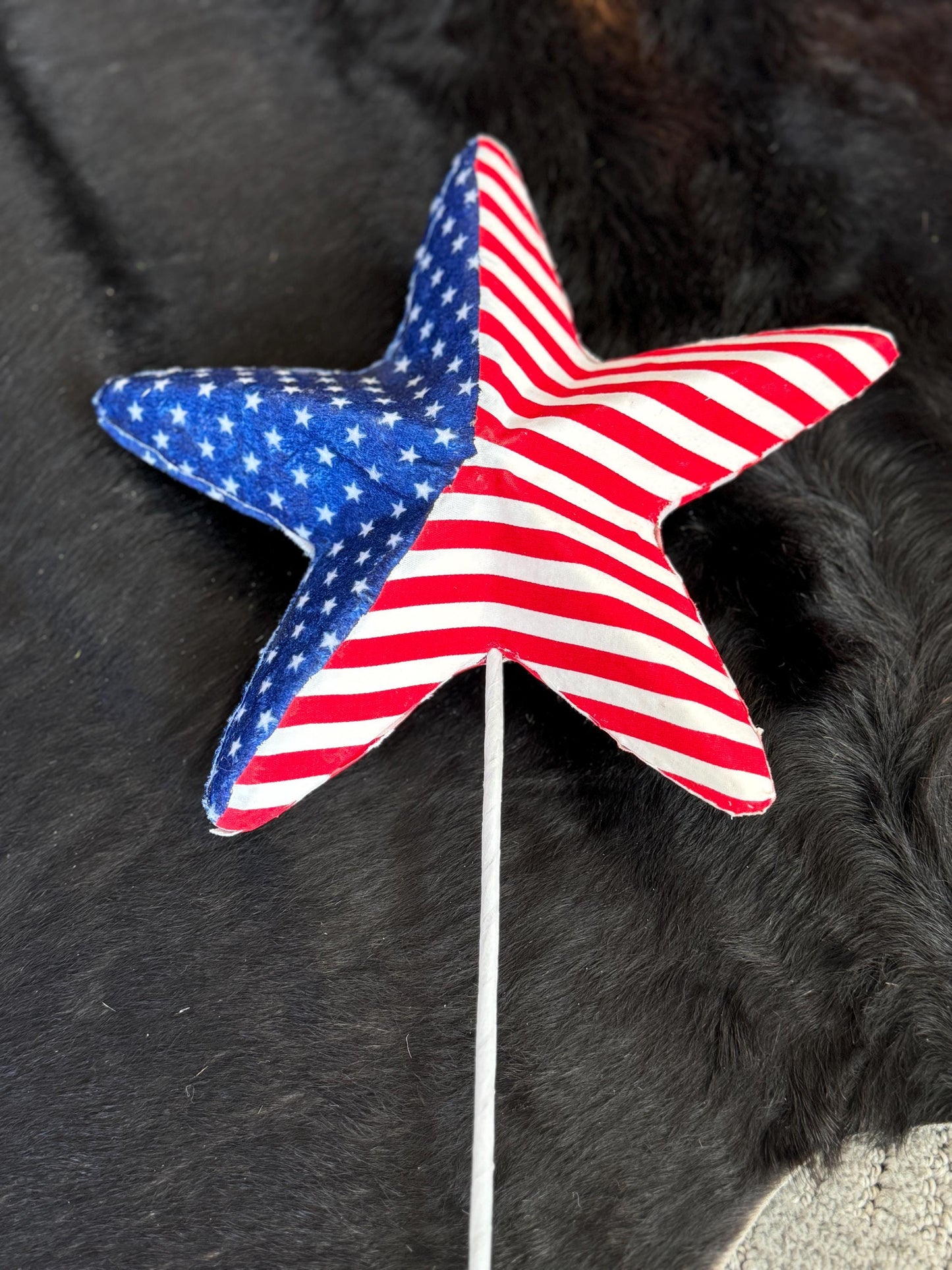 Red White Blue Stripe Star Pick, Patriotic Star Pick, patriotic Wreath Attachment, Star floral pick, July Fourth Decor