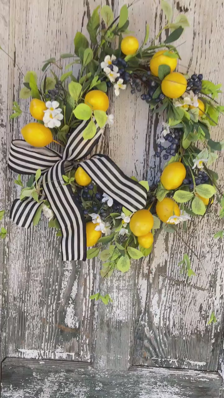 Lemon Boxwood Wreath, Spring Wreath, Kitchen Pantry Lemon Wreath, Spring Decor, Farmhouse Wreath, Summer Wreath, Shower Decor