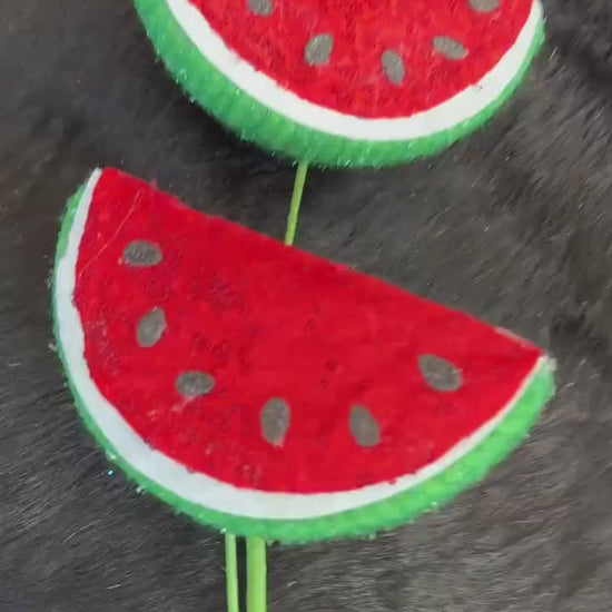 Watermelon Summer Pick, Sequin Watermelon Pick, Summer Wreath Attachment, BBQ, faux fruit floral pick, July Fourth Decor