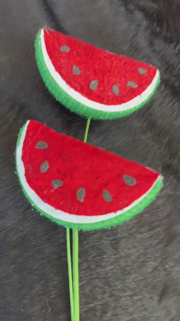 Watermelon Summer Pick, Sequin Watermelon Pick, Summer Wreath Attachment, BBQ, faux fruit floral pick, July Fourth Decor