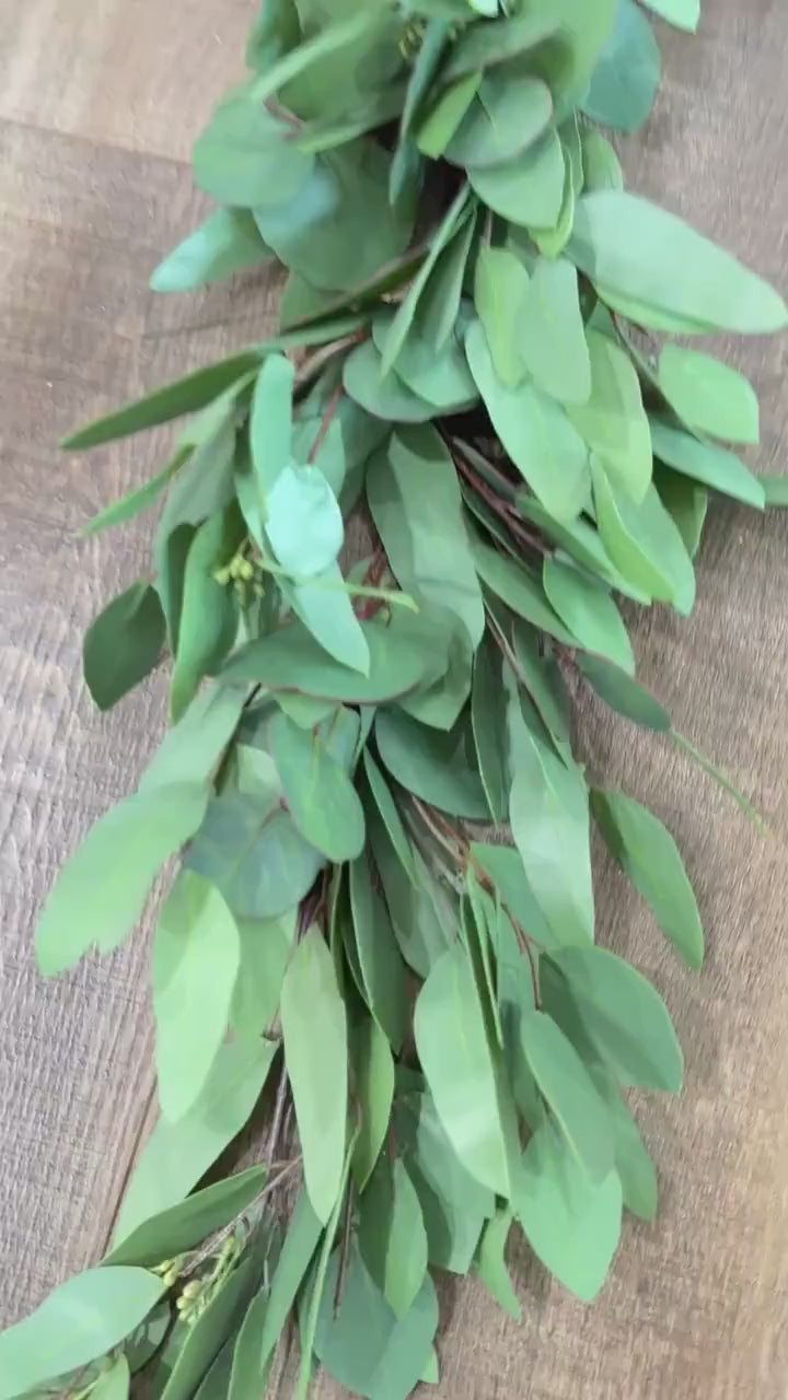 Eucalyptus Leaf Garland, Greenery, Floral Supplies, Wreath Greenery, Luxury Quality Garland, Home Decor Mantle Garland