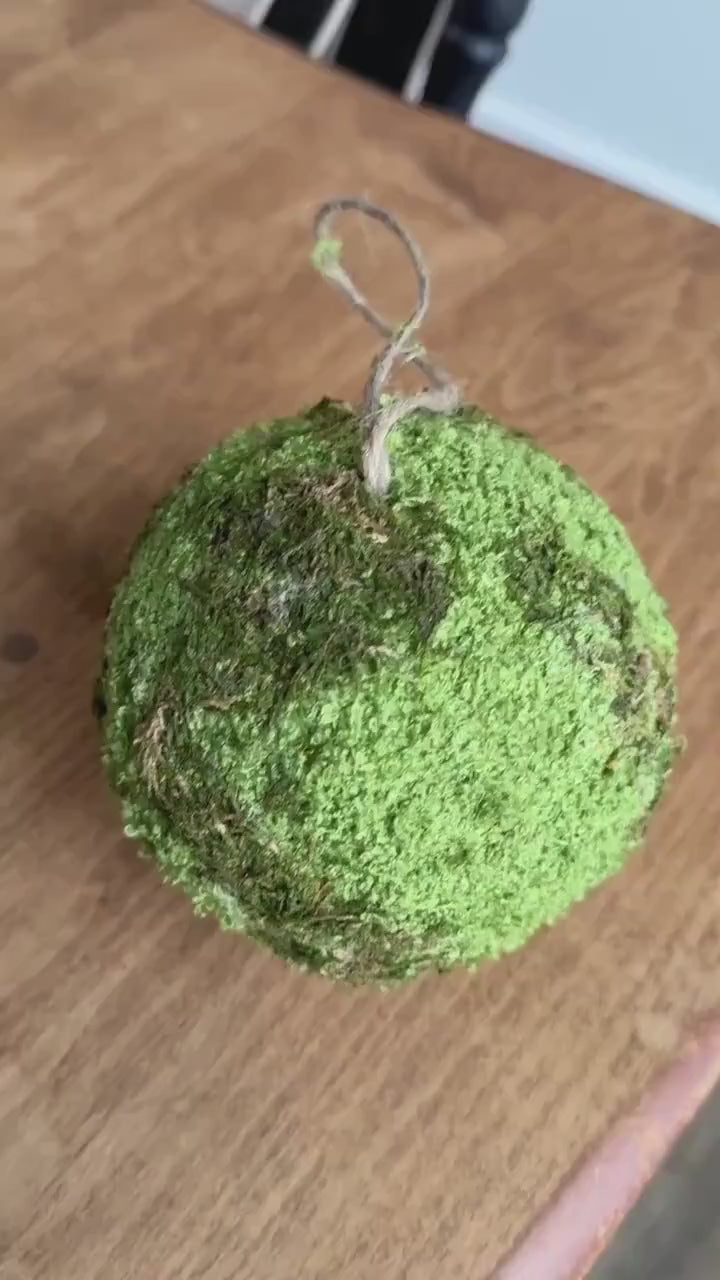 Rustic Moss Twig Ball Ornament, Mushroom Wreath Attachment, Toadstools, Fairy Garden, Cottage Core, craft supply