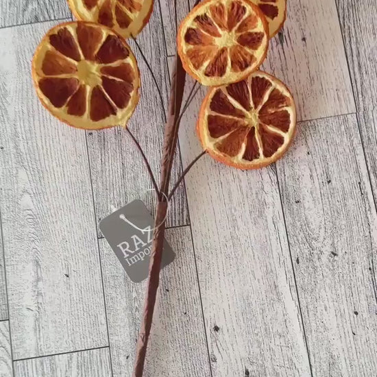 Orange Slice Fruit Branch Spray , Orange Wreath Attachment, Orange Blossom floral pick, craft supply, Christmas Decor, home decor