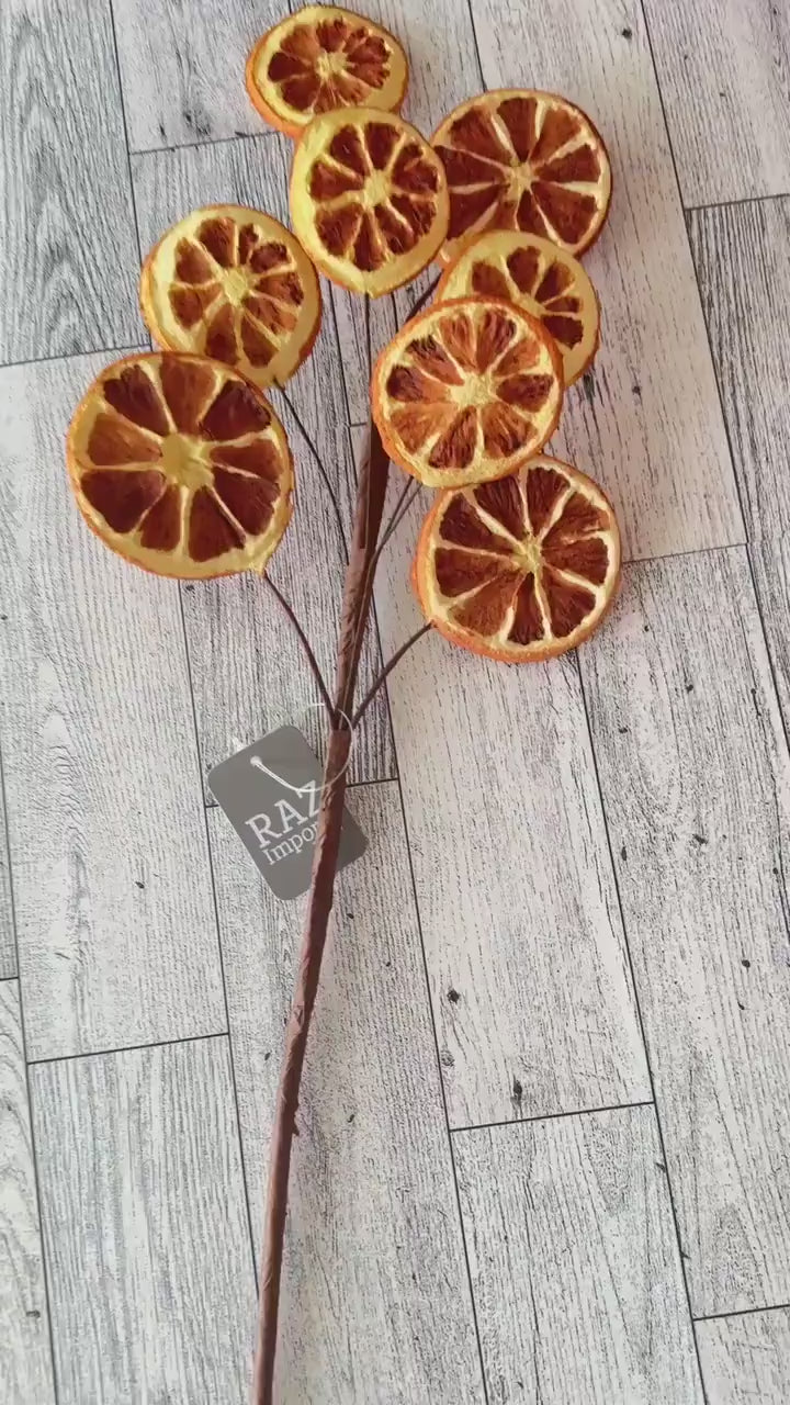 Orange Slice Fruit Branch Spray , Orange Wreath Attachment, Orange Blossom floral pick, craft supply, Christmas Decor, home decor