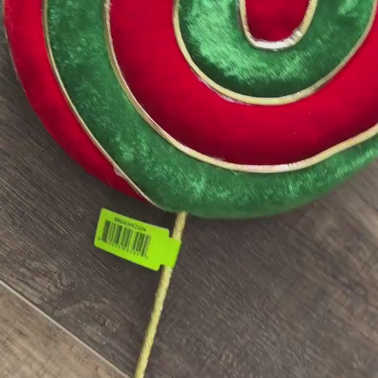 Red and Green Peppermint Candy Swirl Lollipop, Lollipop Ornament,  Wreath Embellishment,  Christmas Tree Decor, Candy Theme Decor