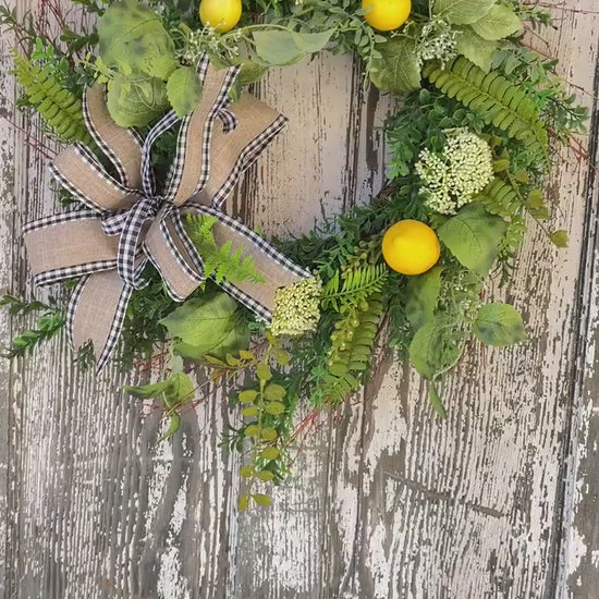 Lemon Boxwood Wreath, Spring Wreath, Kitchen Pantry Lemon Wreath, Spring Decor, Farmhouse Wreath, Summer Wreath, Shower Decor