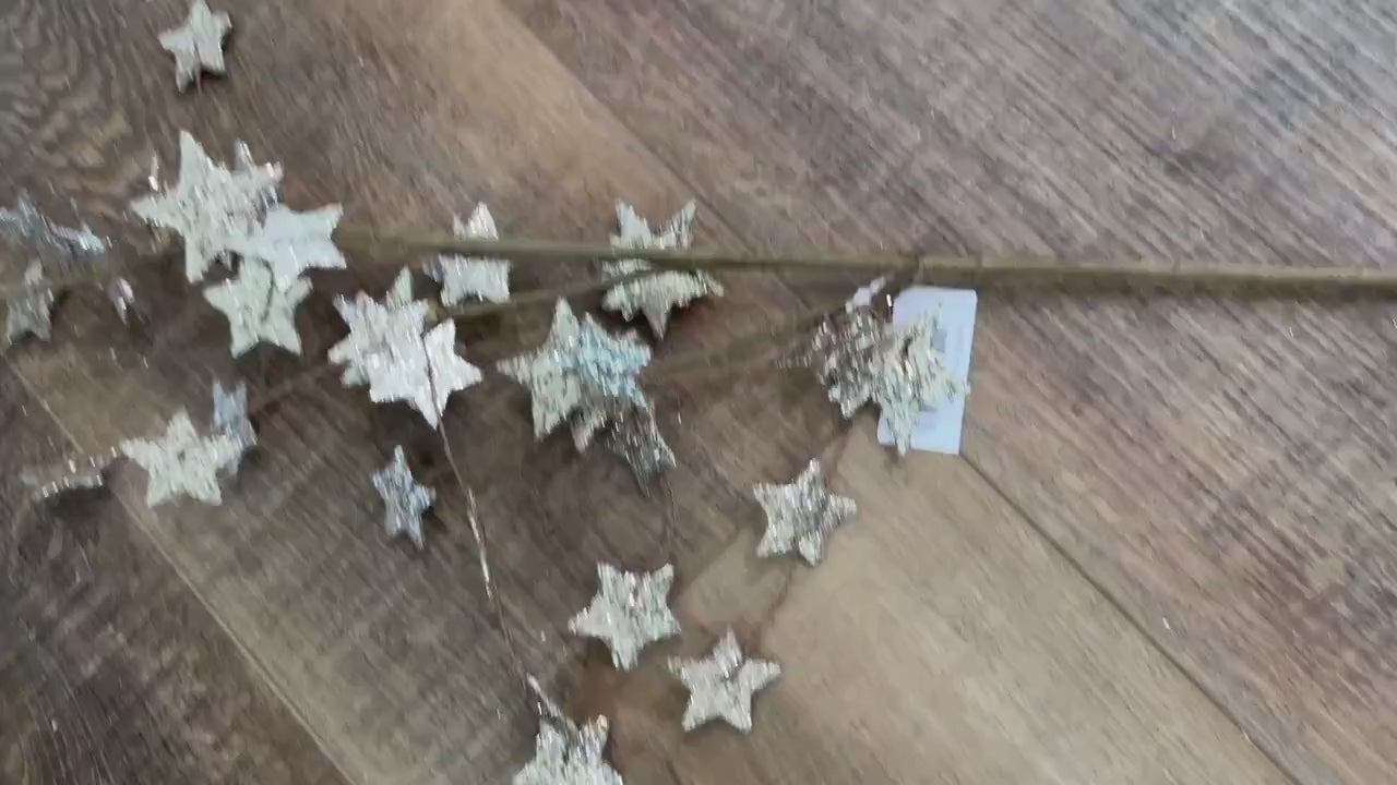 Platinum Metallic Star Spray, Star Decor, Floral Supplies, Wreath Christmas Tree Picks, Wreath Embellishments, Christmas, Craft Supply