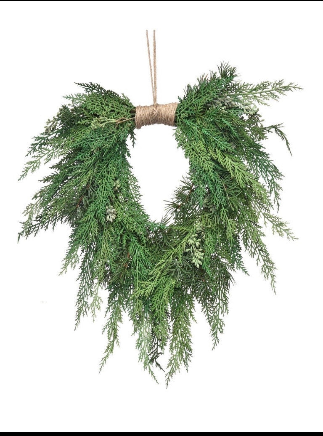Real Touch Cedar Wreath, Wedding Chapel Wreath, Natural Touch Cedar Wreath, Christmas Decor, Farmhouse Wreath, Nature Wreath, Minimalist