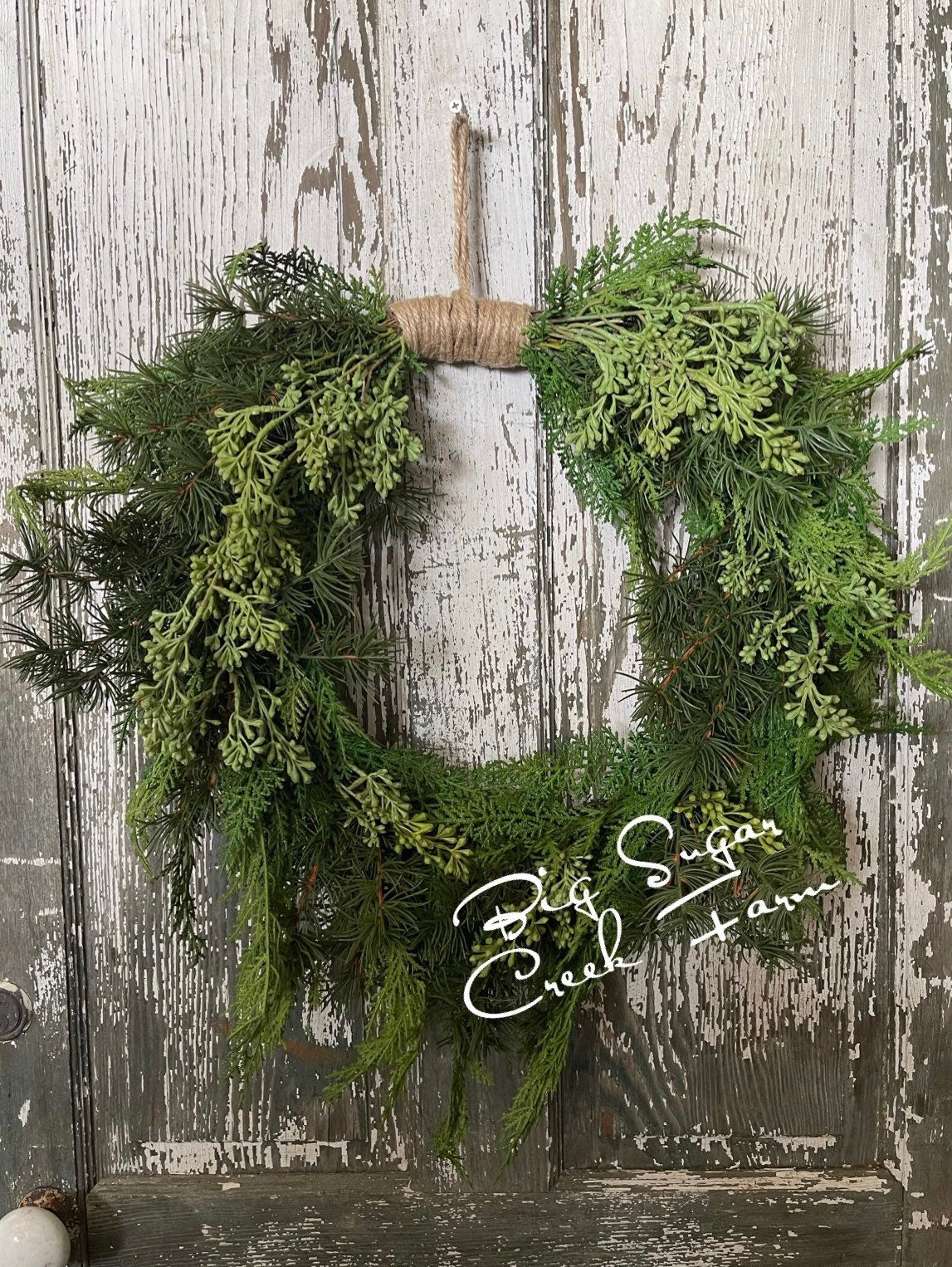 Real Touch Cedar Wreath, Wedding Chapel Wreath, Natural Touch Cedar Wreath, Christmas Decor, Farmhouse Wreath, Nature Wreath, Minimalist