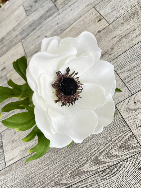 White Anemone Floral Pick, Natural Touch Floral, Greenery, Floral Supplies, Wreath Greenery, Floral Greenery, Spray
