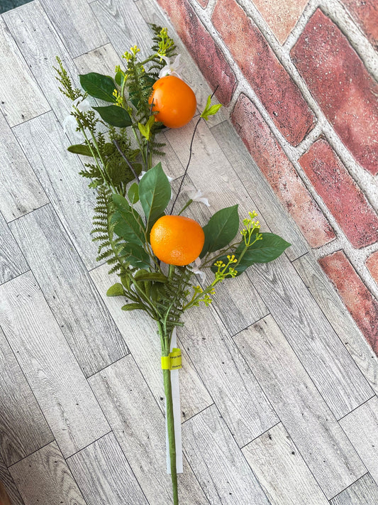 Orange Fruit Branch Pick , Orange Wreath Attachment, Orange Blossom floral pick, craft supply, spring florals, home decor