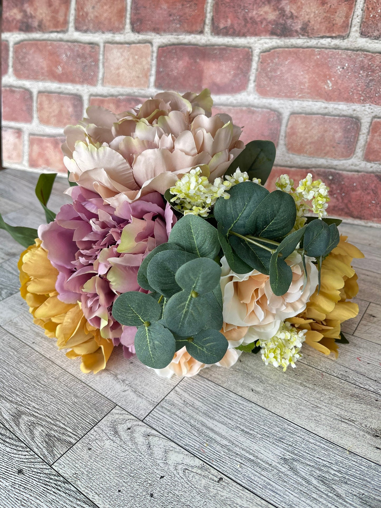 Cream Lavender Gold Hydrangea Peony Floral Bunch, Greenery, Floral Supplies, Wreath Greenery, Floral Greenery, Picks, Craft Supply, Decor