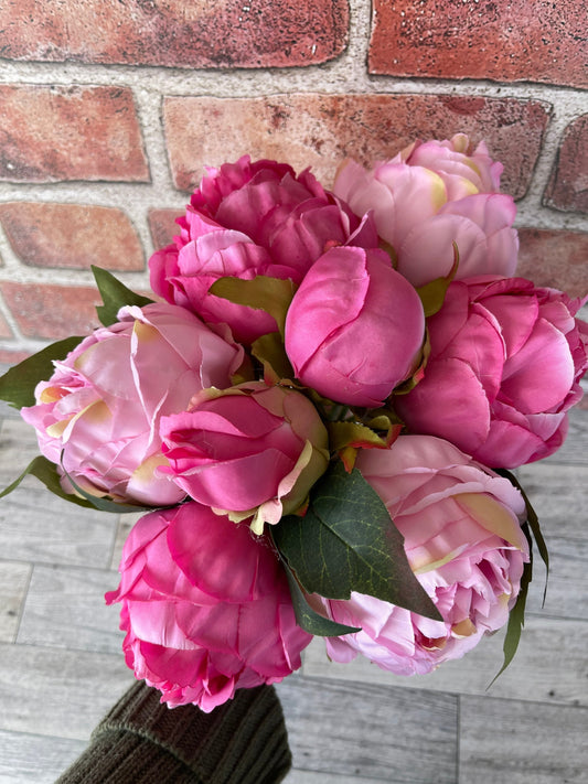 Regency Pink Peony Floral Bunch, Greenery, Floral Supplies, Wreath Greenery, Floral Greenery, Picks, Craft Supply, Decor