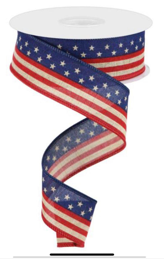 10 YARDS 1.5 inch Ribbon, craft, Patriotic Ribbon, Luxury Ribbon, Fourth of July Ribbon, Independence Ribbon, Wreath Supplies, Floral Supply