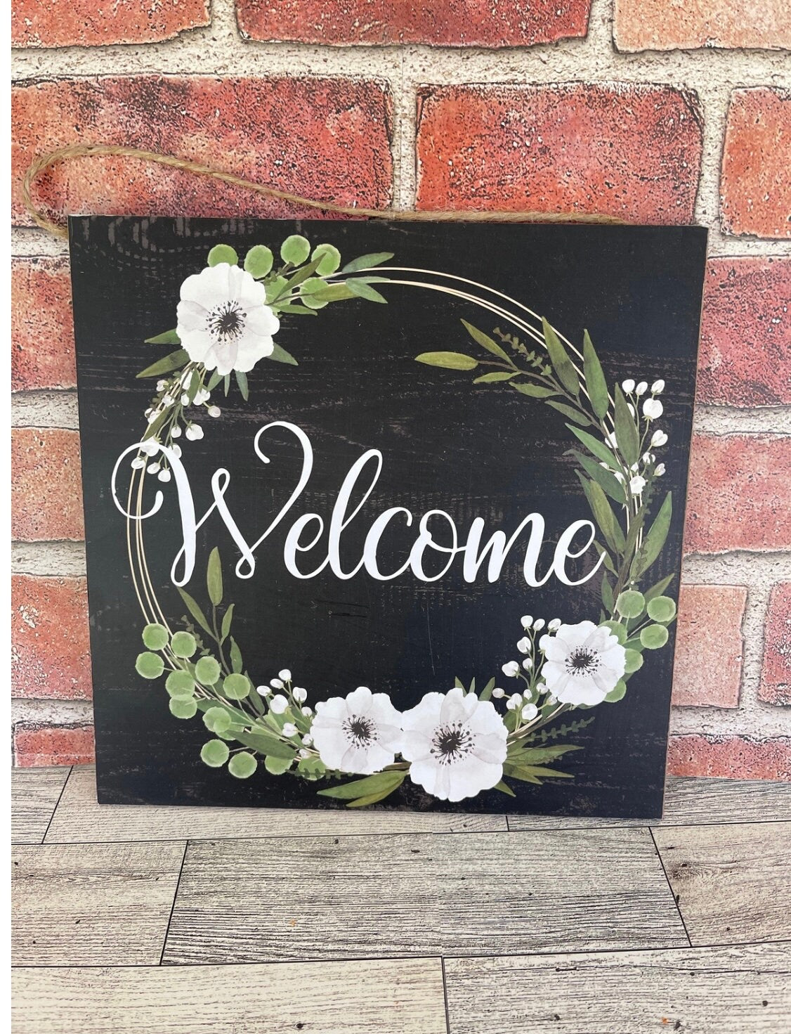 Welcome Sign, Wreath Sign, Wreath Embellishment, Wreath Supply, Sage Green Black Decor Sign