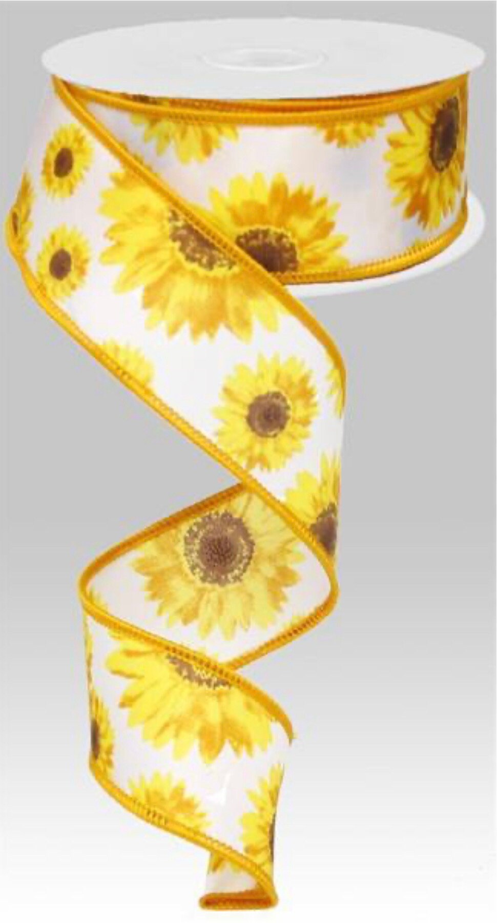 Sunflower Ribbon , 10 YARDS, Craft Ribbon, Fall Ribbon, Sunflower Ribbon, Christmas Ribbon, Yellow Ribbon