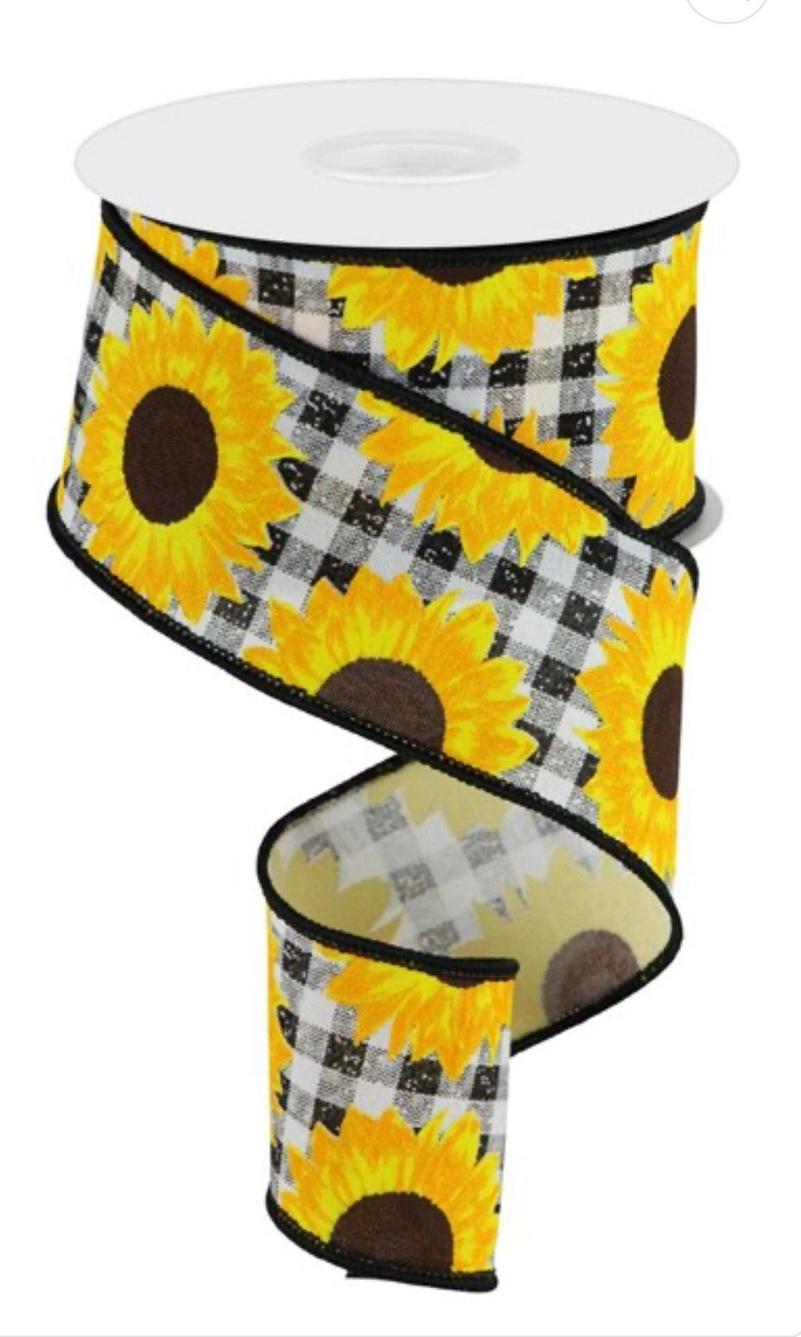 Sunflower Ribbon , 10 YARDS, Craft Ribbon, Fall Ribbon, Sunflower Ribbon, Christmas Ribbon, Yellow Ribbon