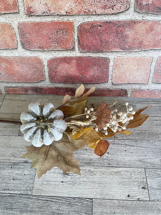 Green and Cream Pumpkin Berry Pick, Floral Supplies, Artificial Floral, Wreath Embellishments, Fall, Craft Supply