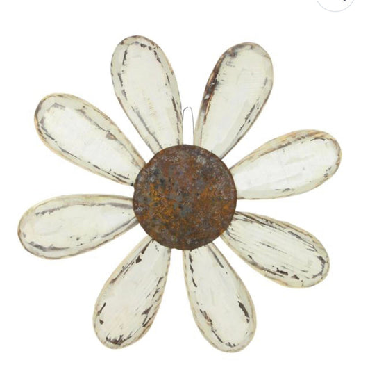 Wood and Metal Daisy Door Hanger, Rustic Garden Decor, Hippie Decor, Cottage Core