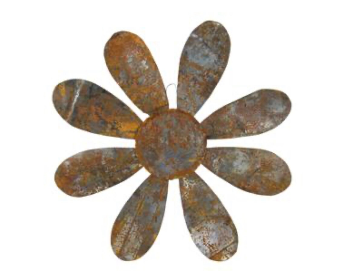 Tin Metal Daisy Door Hanger, Rustic Garden Decor, Hippie Decor, Cottage Core