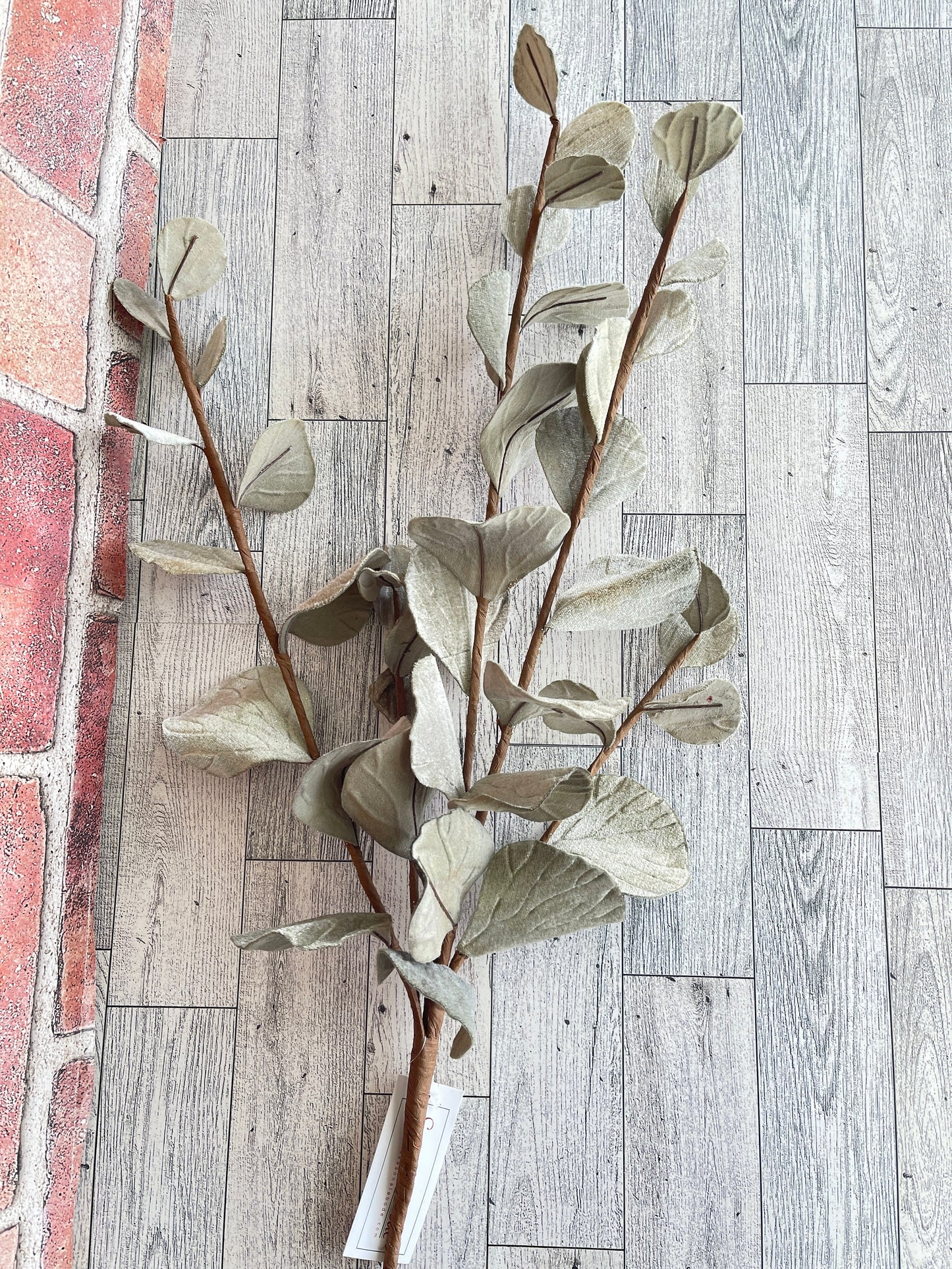 Sage Green Velvet Eucalyptus Leaf Spray, Greenery, Floral Supplies, Wreath Christmas Tree Picks, Wreath Embellishments, Christmas Tree