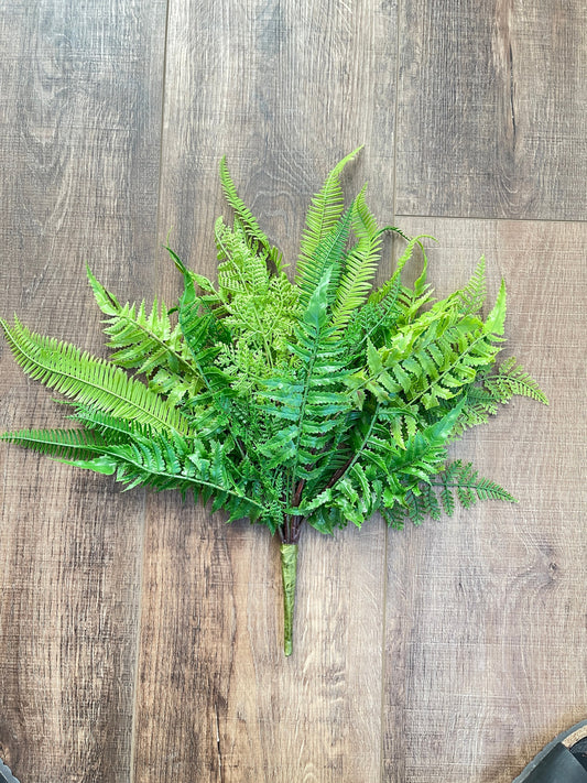 Natural Touch Mixed Fern Plant Bush, Greenery, Floral Supplies, Wreath Greenery, Floral Greenery, Picks, Tiered Tray Greenery
