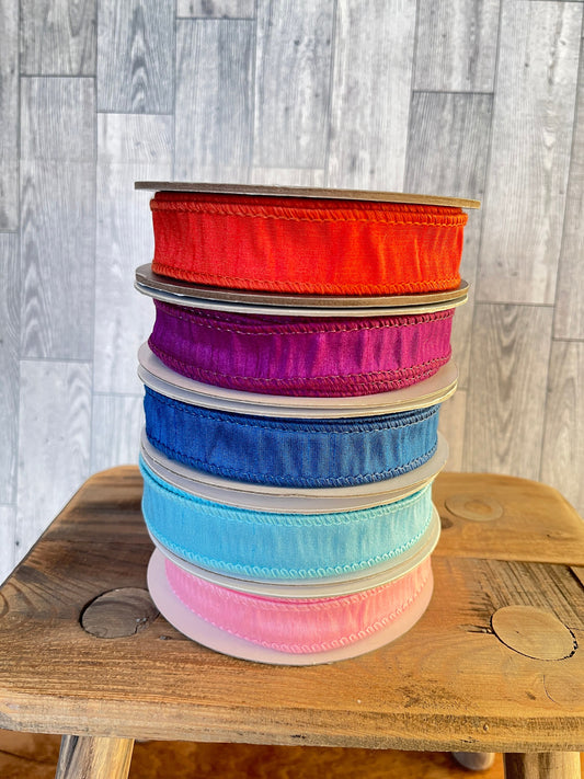 7/8 inch Ribbon, 10 YARD ROLL, Dupioni Supreme Ribbon, Mardi Gras Ribbon, Ribbon, Holiday, Decor, Easter Ribbon, Spring Ribbon