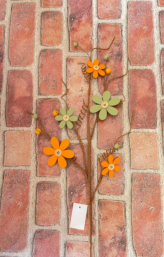 Wood Cartoon Daisy Floral Pick , Daisy Flower Wreath Attachment, Spring floral pick, Wood Daisy