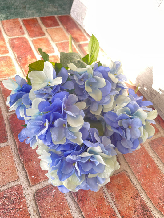 Blue Hydrangea Floral Bunch, Greenery, Floral Supplies, Wreath Greenery, Floral Greenery, Picks, Craft Supply, Home Decor