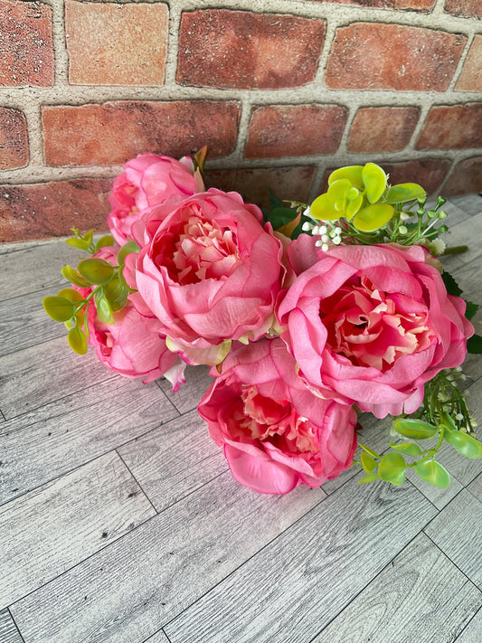 Pink Peony Floral Bunch, Greenery, Floral Supplies, Wreath Greenery, Floral Greenery, Picks, Craft Supply, Decor