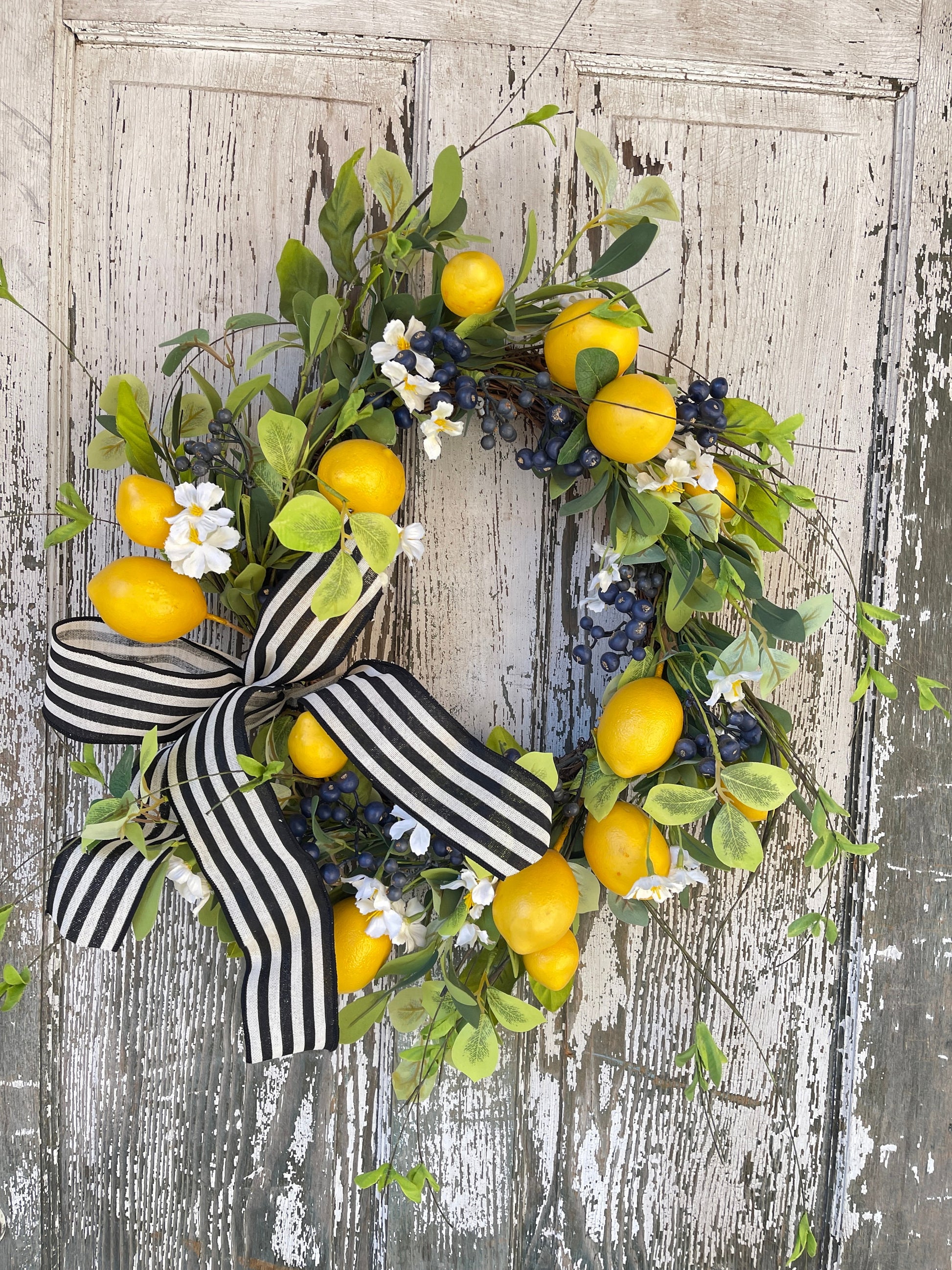 Lemon Boxwood Wreath, Spring Wreath, Kitchen Pantry Lemon Wreath, Spring Decor, Farmhouse Wreath, Summer Wreath, Shower Decor