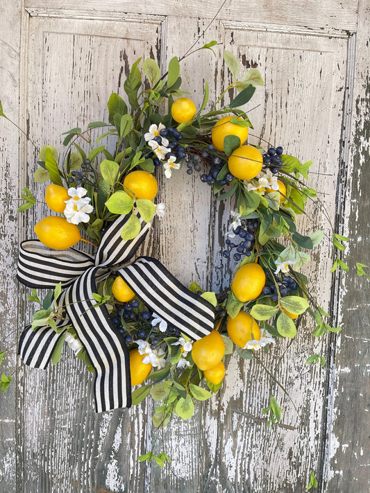 Lemon Boxwood Wreath, Spring Wreath, Kitchen Pantry Lemon Wreath, Spring Decor, Farmhouse Wreath, Summer Wreath, Shower Decor