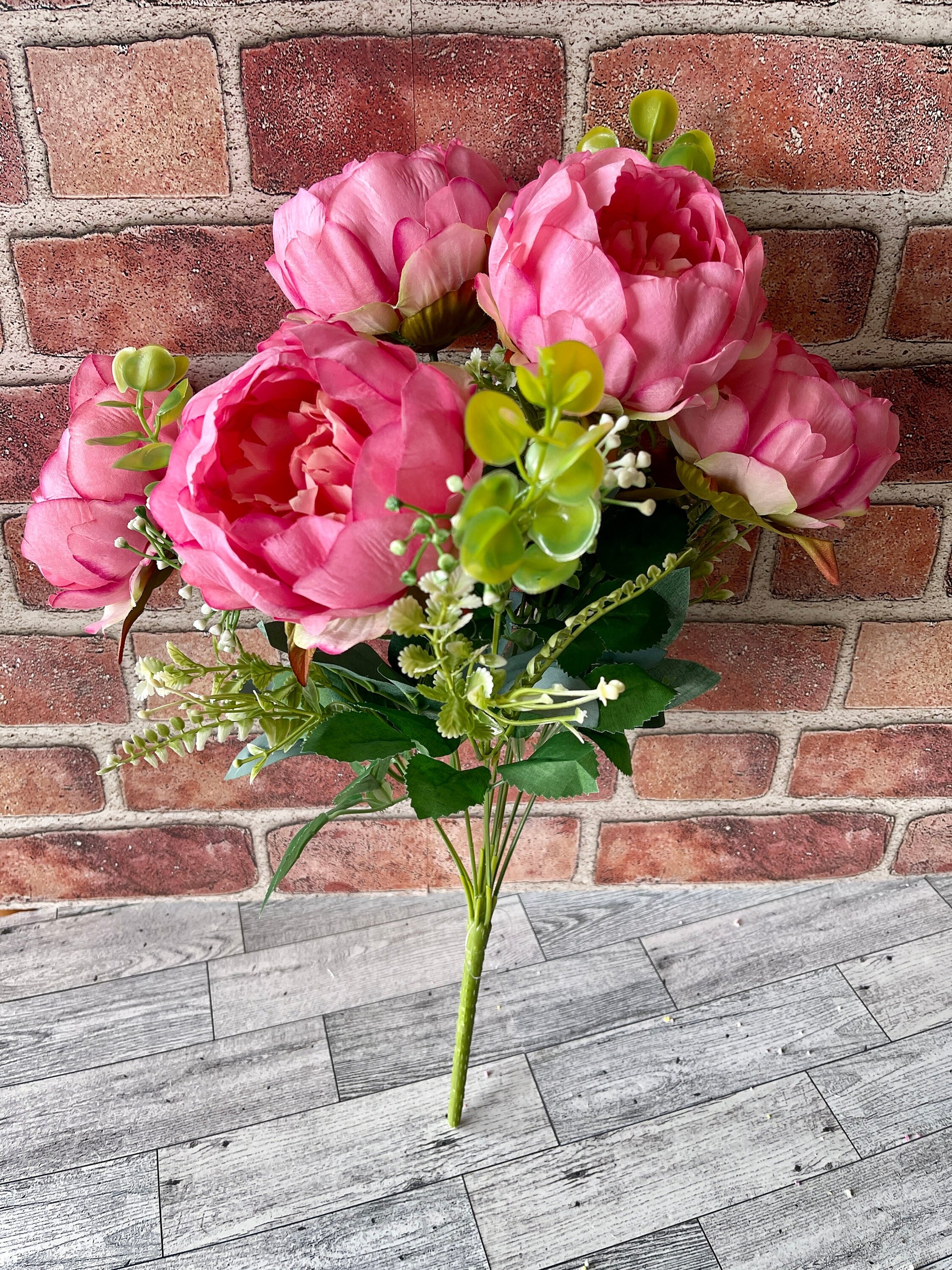 Pink Peony Floral Bunch, Greenery, Floral Supplies, Wreath Greenery, Floral Greenery, Picks, Craft Supply, Decor